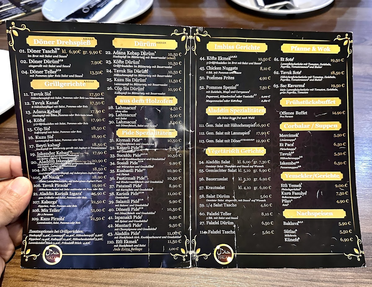 Menu Aladdin Ocakbası Restaurant Duisburg-1