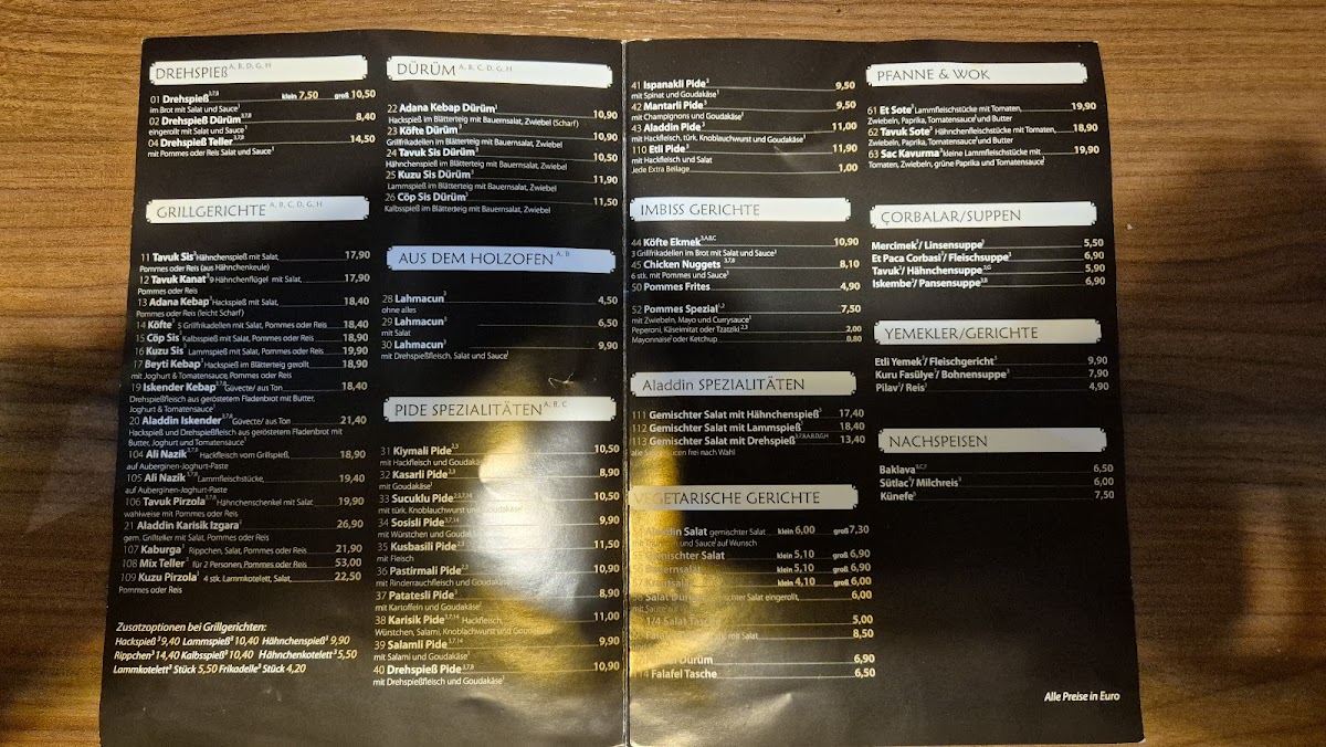 Menu Aladdin Ocakbası Restaurant Duisburg-2